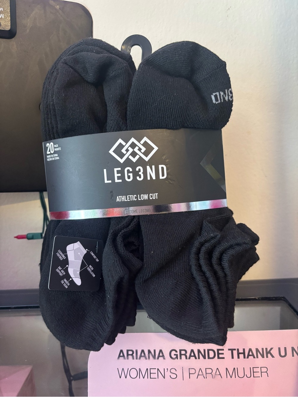 Men's Athletic Low Cut Socks - Black (20 Pack)